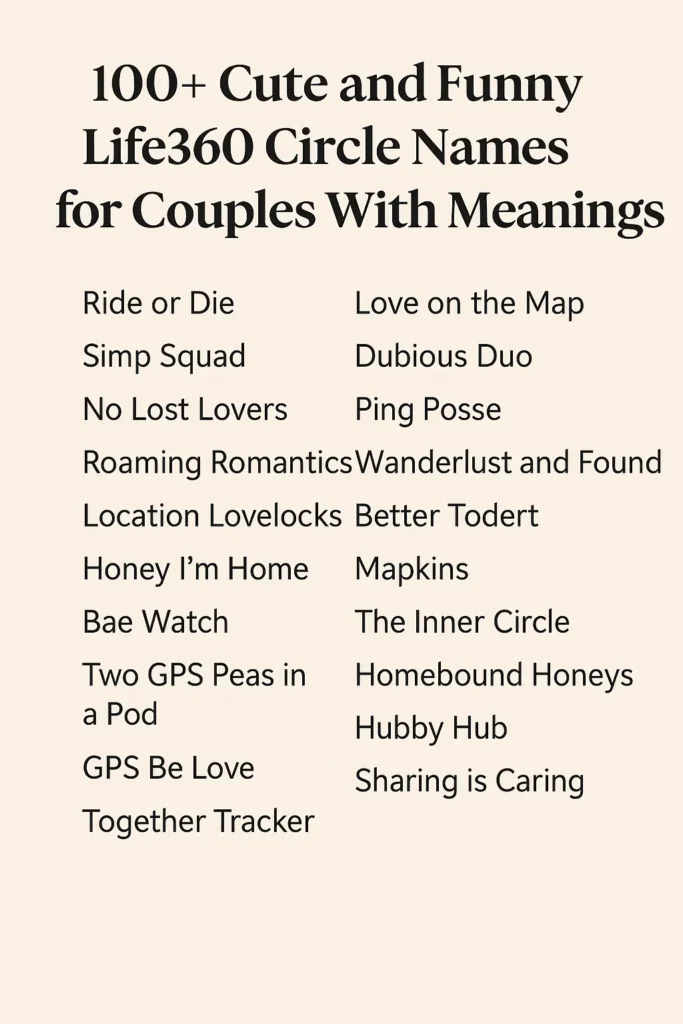 Cute and Funny Life360 Circle Names for Couples With Meanings